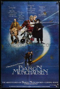 1j024 ADVENTURES OF BARON MUNCHAUSEN teaser 1sh '89 directed by Terry Gilliam, wild art!