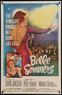 1j077 BELLE SOMMERS 1sh '62 David Janssen, the syndicate owned Polly Bergen, song and soul!