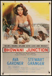 1j085 BHOWANI JUNCTION 1sh '55 sexy Eurasian beauty Ava Gardner in a flaming love story!