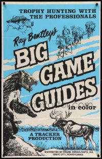 1j089 BIG GAME GUIDES 1sh '72 cool nature animal documentary, art of bear, moose and more!