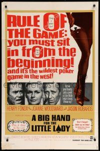 1j091 BIG HAND FOR THE LITTLE LADY 1sh '66 Henry Fonda, Joanne Woodward, wildest poker game!