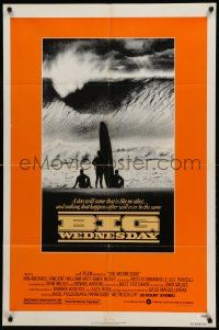 1j094 BIG WEDNESDAY 1sh '78 John Milius surfing classic, cool image of surfers on beach!