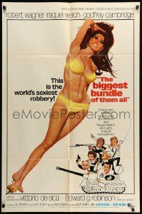 1j095 BIGGEST BUNDLE OF THEM ALL 1sh '68 sexy art of Raquel Welch in bikini by McGinnis!