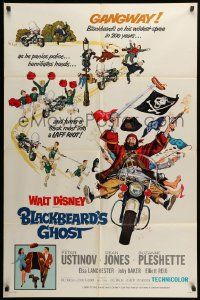 1j106 BLACKBEARD'S GHOST 1sh '68 Walt Disney, artwork of wacky invisible pirate Peter Ustinov!
