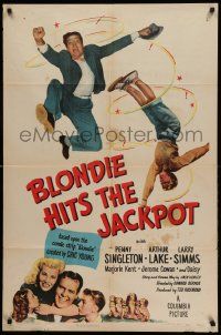1j108 BLONDIE HITS THE JACKPOT 1sh '49 pretty Penny Singleton & Arthur Lake as Dagwood Bumstead!