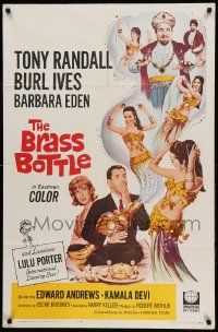 1j124 BRASS BOTTLE 1sh '64 Tony Randall & Barbara Eden with genie Burl Ives!