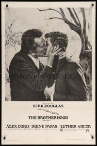 1j130 BROTHERHOOD 1sh '68 Kirk Douglas gives the kiss of death to Alex Cord!
