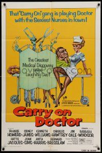 1j155 CARRY ON DOCTOR 1sh '72 the gang is playing doctor with the sexiest nurses in town!