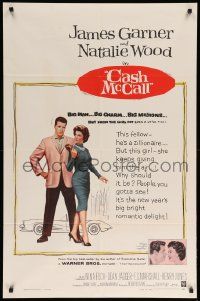 1j157 CASH MCCALL 1sh '60 zillionaire James Garner, Natalie Wood, big bright romantic delight!