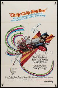 1j174 CHITTY CHITTY BANG BANG 1sh '69 Dick Van Dyke, Sally Ann Howes, art of flying car!