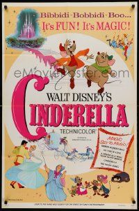 1j175 CINDERELLA 1sh R73 Disney's classic musical cartoon, the greatest love story ever told!