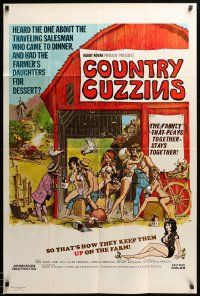 1j192 COUNTRY CUZZINS 1sh '70 sexploitation, a family that plays together stays together!