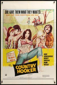 1j193 COUNTRY HOOKER 1sh '70 she gave them what they wanted & took everything they had!