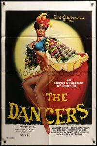 1j207 DANCERS 1sh '81 Georgina Spelvin, John Leslie, art of super sexy Vanessa del Rio by Collom!