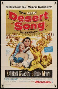 1j225 DESERT SONG 1sh '53 artwork of Gordon McRae holding sexy Kathryn Grayson!