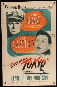 1j227 DESTINATION TOKYO 1sh '43 Cary Grant & John Garfield in WWII!