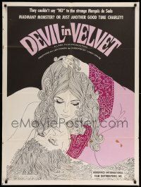 1j229 DEVIL IN VELVET 1sh '68 Edmund Nightwood, Bernard Gilmore, cool, detailed artwork!