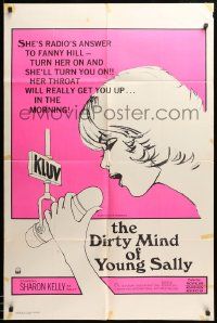 1j239 DIRTY MIND OF YOUNG SALLY 1sh '73 Sharon Kelly, erotic completely suggestive artwork!