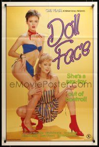 1j249 DOLL FACE 24x36 1sh '87 two very sexy women, he's a sex-toy out of control!
