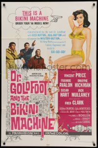 1j259 DR. GOLDFOOT & THE BIKINI MACHINE 1sh '65 Vincent Price, hot babes w/kiss & kill buttons!