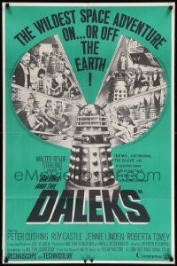 1j262 DR. WHO & THE DALEKS 1sh '66 Peter Cushing as the Doctor, wildest space adventure!