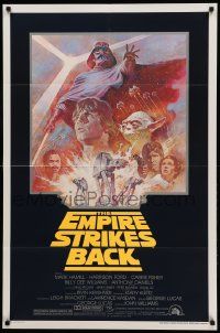 1j282 EMPIRE STRIKES BACK studio style 1sh R81 George Lucas sci-fi classic, cool art by Tom Jung!