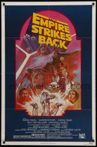 1j281 EMPIRE STRIKES BACK NSS style 1sh R82 George Lucas sci-fi classic, cool artwork by Tom Jung!