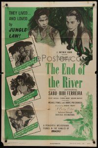 1j284 END OF THE RIVER 1sh '48 Sabu & sexy Bibi Ferreira lived & loved by jungle law!