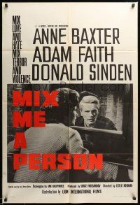 1j590 MIX ME A PERSON English 1sh '64 Anne Baxter talks to Adam Faith through window in prison!