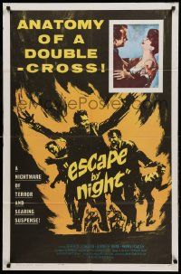 1j291 ESCAPE BY NIGHT 1sh '64 searing suspense, anatomy of a double-cross!