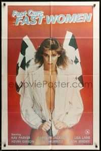 1j320 FAST CARS FAST WOMEN 1sh '81 sexy girl wearing racing jacket, Ron Jeremy, x-rated!