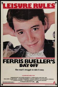 1j333 FERRIS BUELLER'S DAY OFF 1sh '86 c/u of Matthew Broderick in John Hughes teen classic!