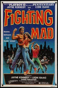 1j335 FIGHTING MAD 1sh '78 Leon & Jayne Kennedy, beaten, betrayed, and bustin' loose!