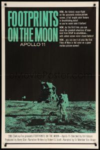 1j344 FOOTPRINTS ON THE MOON 1sh '69 the real story of Apollo 11, cool image of moon landing!