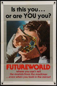 1j357 FUTUREWORLD 1sh '76 AIP, a world where you can't tell the mortals from the machines!