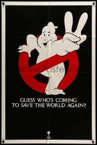 1j366 GHOSTBUSTERS 2 teaser 1sh '89 Ivan Reitman, best huge image of ghost logo, undated design!