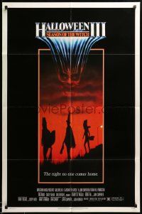 1j405 HALLOWEEN III 1sh '82 Season of the Witch, Tom Atkins & Stacey Nelkin, horror!