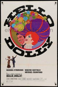 1j419 HELLO DOLLY 1sh '69 Barbra Streisand & Walter Matthau by Richard Amsel, Roadshow!