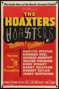 1j430 HOAXTERS 1sh '53 Cold War propaganda movie, the inside story of the world's greatest fraud!