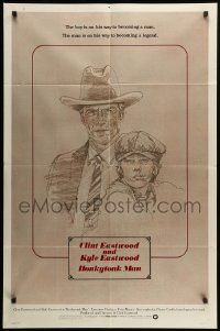 1j431 HONKYTONK MAN int'l 1sh '82 art of Clint Eastwood & his son Kyle Eastwood by J. Isom!