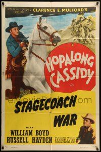 1j432 HOPALONG CASSIDY style C 1sh '47 William Boyd, Stagecoach War!