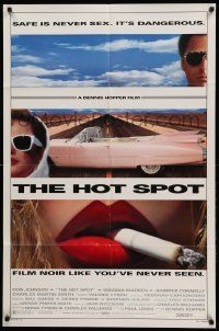 1j435 HOT SPOT DS 1sh '90 cool close up smoking & Cadillac image, directed by Dennis Hopper!