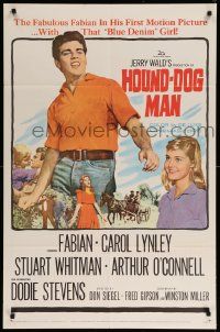 1j437 HOUND-DOG MAN 1sh '59 Fabian starring in his first movie with pretty Carol Lynley!