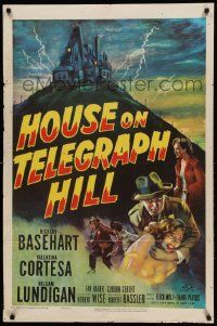 1j439 HOUSE ON TELEGRAPH HILL 1sh '51 Basehart, Cortesa, Robert Wise film noir, cool artwork!