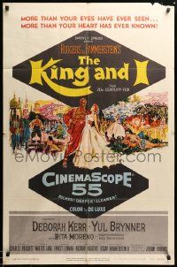 1j488 KING & I 1sh '56 art of Deborah Kerr & Yul Brynner in Rogers & Hammerstein's musical!