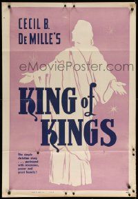 1j489 KING OF KINGS 1sh R60s Cecil B. DeMille silent Biblical epic, the picture of pictures!