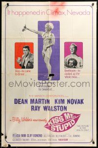1j498 KISS ME, STUPID 1sh '65 directed by Billy Wilder, Kim Novak, Dean Martin, Ray Walston!