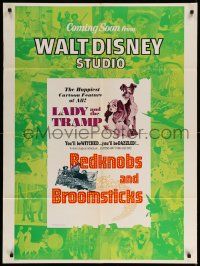 1j502 LADY & THE TRAMP/BEDKNOBS & BROOMSTICKS 1sh '70s Walt Disney double-feature!