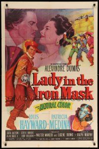 1j508 LADY IN THE IRON MASK 1sh '52 Louis Hayward, Patricia Medina, Three Musketeers!