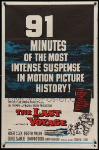 1j517 LAST VOYAGE 1sh '60 91 minutes of the most intense suspense in motion picture history!